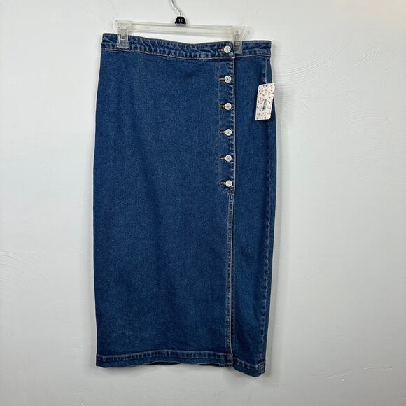 Free People Jasmine Buttoned Midi Skirt - Picture 3 of 8